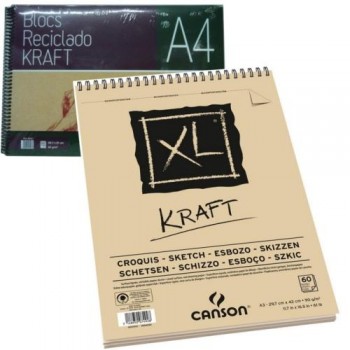 BLOC DIBUJO PAPEL KRAFT MARRÓN