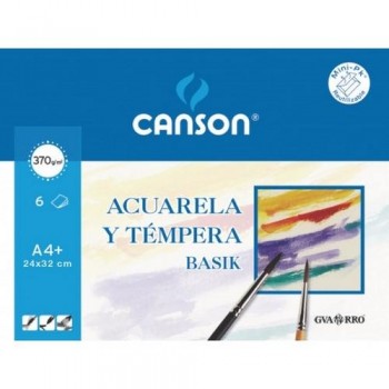 PACK 6H 370g ACUA. Y TEMP. CANSON A4+ 24x32cm