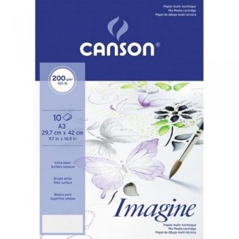 PACK 10H A3 Canson Imagine Fino 200g T. MIXTAS