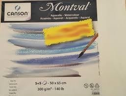 Pack 10H 65x50 Canson Montval Fino 300g acuarela