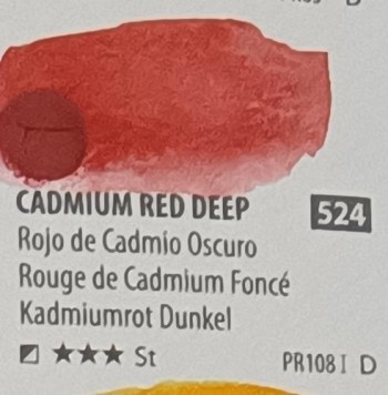 Acua. PWC ShinHan 15ml CADMIUM RED DEEP nº 524  serie D