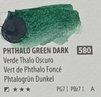 Acua. PWC ShinHan 15ml PHTHALO GREEN DARK, 15ml, nº 580 serie A