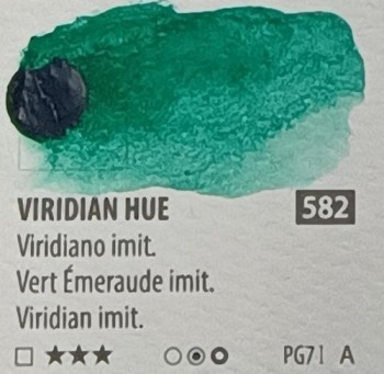 Acua. PWC ShinHan 15ml VIRIDIAN HUE nº 582 serie A